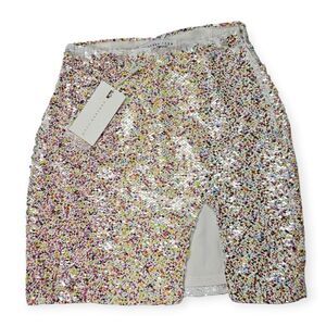 Endless Rose Multicolor‎ Sequin Sparkle Mini Skirt Women's Size XS